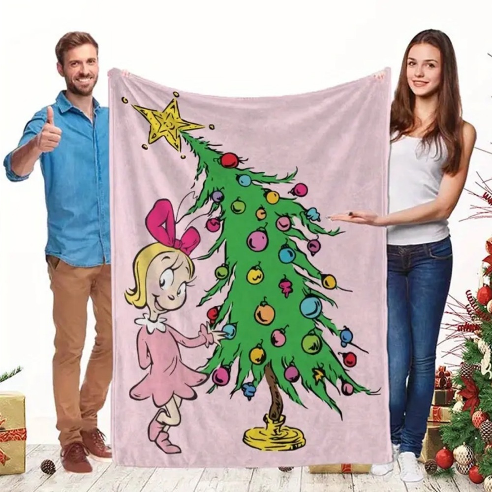 RARE Dr. Seuss The Grinch Blanket Throw - NEW